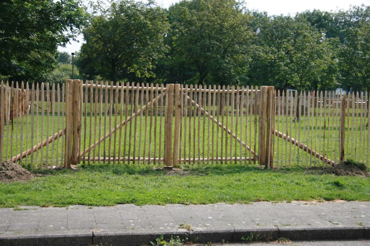 Double portail français en rondins 150 cm de hauteur