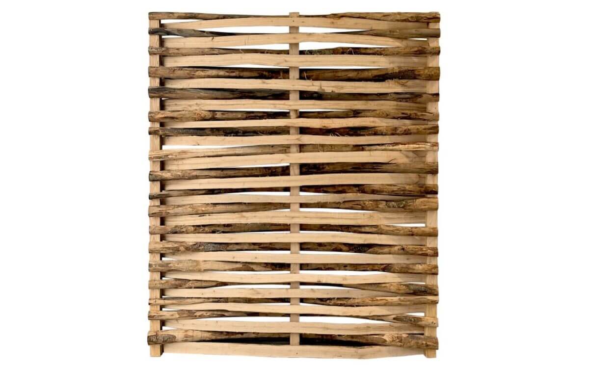 Ecran de jardin tressé en bois de châtaignier, paravent, brise-vue, cloture naturelle 180 cm x 150 cm