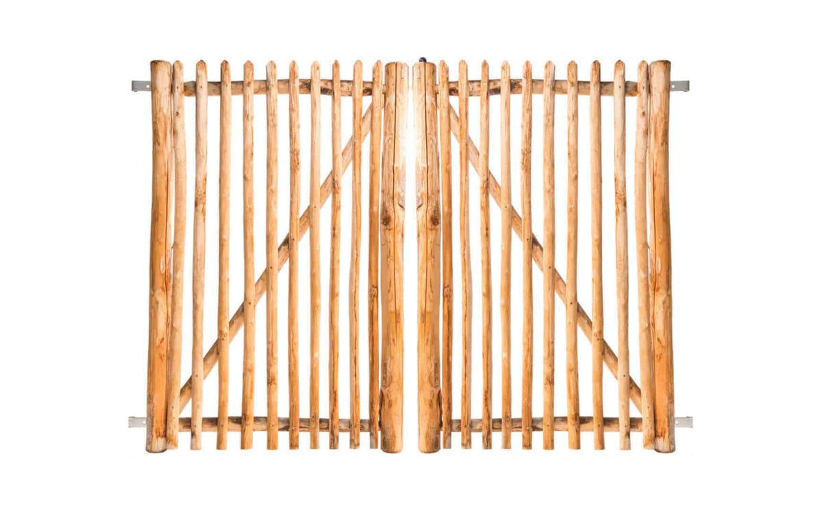 Double portail français en rondins 175 cm de hauteur