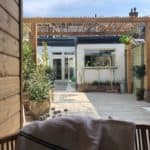 Schapenhek 200 cm met latafstand 6 cm gebruikt voor pergola