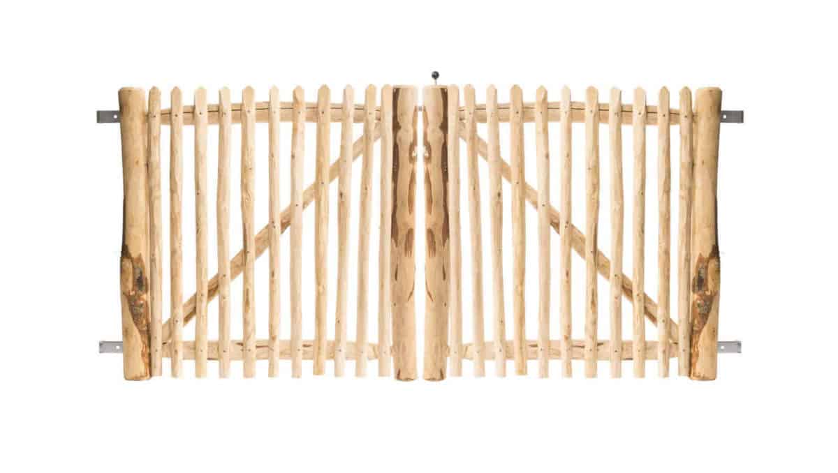 Franse rondhoutpoort dubbel 100 cm hoog