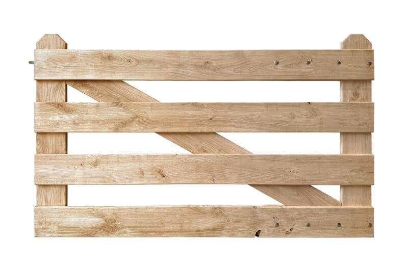 Plankpoort kastanje 4 planken recht met hoekige staanders